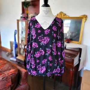 Torrid top. Black with purple flowers